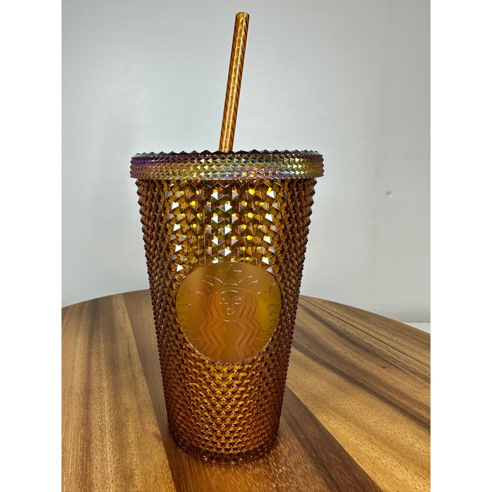 Starbucks Limited 50th Anniversary Studded Gold‎ Honeycomb 16oz Cold Cup